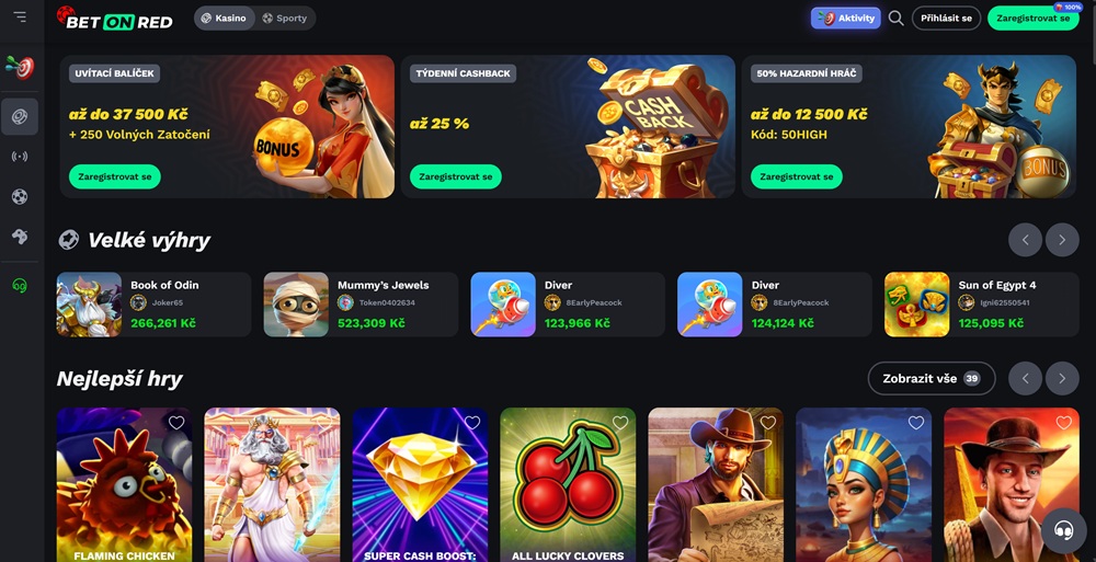BetOnRed homepage